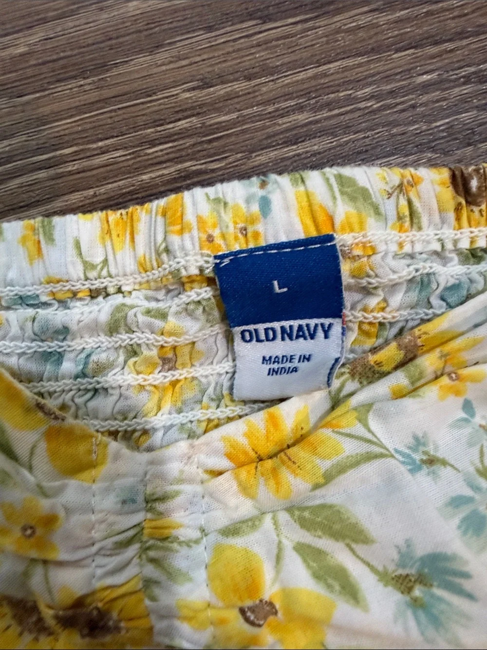 Old Navy Yellow Sunflower Floral Peasant Blouse, Like New, Size L